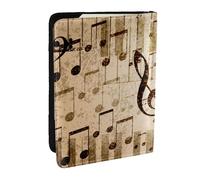 Wykjtwo Notas Musicales Piano, Funda para Pasaporte Cartera de Viaje de Cuero PU Funda para Pasaporte Fundas para Pasaporte 6,5 Pulgadas