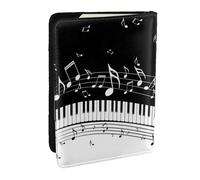 Wykjtwo Ola de Notas Musicales, Funda para Pasaporte Cartera de Viaje de Cuero PU Funda para Pasaporte Fundas para Pasaporte 6,5 Pulgadas