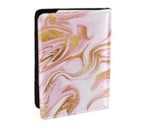 Wykjtwo Oro Brillo Rosa, Funda para Pasaporte Cartera de Viaje de Cuero PU Funda para Pasaporte Fundas para Pasaporte 6,5 Pulgadas