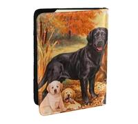 Wykjtwo Otoño Labrador Lab Golden Retriever Perro Agradeciendo, Funda para Pasaporte Cartera de Viaje de Cuero PU Funda para Pasaporte Fundas para Pasaporte 6,5 Pulgadas