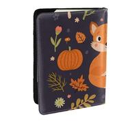 Wykjtwo Otoño Lindo Zorro, Funda para Pasaporte Cartera de Viaje de Cuero PU Funda para Pasaporte Fundas para Pasaporte 6,5 Pulgadas