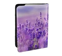 Wykjtwo Paisaje Flor Lavanda Púrpura Paisaje, Funda para Pasaporte Cartera de Viaje de Cuero PU Funda para Pasaporte Fundas para Pasaporte 6,5 Pulgadas