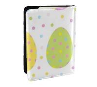 Wykjtwo Pascua con Lindos Huevos De Lunares, Funda para Pasaporte Cartera de Viaje de Cuero PU Funda para Pasaporte Fundas para Pasaporte 6,5 Pulgadas