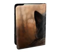 Wykjtwo Pastor Alemán Negro Bokeh Otoño Alemán, Funda para Pasaporte Cartera de Viaje de Cuero PU Funda para Pasaporte Fundas para Pasaporte 6,5 Pulgadas