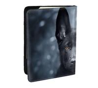 Wykjtwo Pastor Alemán Negro Cachorro Pastor Alemán, Funda para Pasaporte Cartera de Viaje de Cuero PU Funda para Pasaporte Fundas para Pasaporte 6,5 Pulgadas