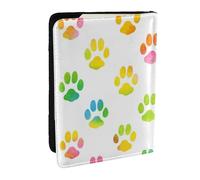 Wykjtwo Pata de Perro Acuarela, Funda para Pasaporte Cartera de Viaje de Cuero PU Funda para Pasaporte Fundas para Pasaporte 6,5 Pulgadas