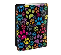 Wykjtwo Pata de Perro Colorida, Funda para Pasaporte Cartera de Viaje de Cuero PU Funda para Pasaporte Fundas para Pasaporte 6,5 Pulgadas