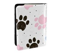 Wykjtwo Patas De Perros Coloridas Dibujadas A Mano, Funda para Pasaporte Cartera de Viaje de Cuero PU Funda para Pasaporte Fundas para Pasaporte 6,5 Pulgadas
