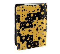 Wykjtwo Patrón Abstracto Amarillo Negro, Funda para Pasaporte Cartera de Viaje de Cuero PU Funda para Pasaporte Fundas para Pasaporte 6,5 Pulgadas