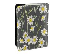 Wykjtwo Patrón De Acuarela Margarita Dibujada A Mano, Funda para Pasaporte Cartera de Viaje de Cuero PU Funda para Pasaporte Fundas para Pasaporte 6,5 Pulgadas