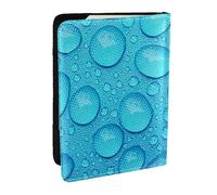 Wykjtwo Patrón de Agua de Gota Azul, Funda para Pasaporte Cartera de Viaje de Cuero PU Funda para Pasaporte Fundas para Pasaporte 6,5 Pulgadas