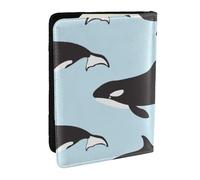 Wykjtwo Patrón de Animales Ballena, Funda para Pasaporte Cartera de Viaje de Cuero PU Funda para Pasaporte Fundas para Pasaporte 6,5 Pulgadas