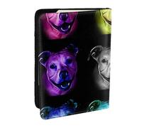 Wykjtwo Patrón de Arte Rainbow Pitbull, Funda para Pasaporte Cartera de Viaje de Cuero PU Funda para Pasaporte Fundas para Pasaporte 6,5 Pulgadas