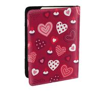 Wykjtwo Patrón de corazón de Amor de San Valentín, Funda para Pasaporte Cartera de Viaje de Cuero PU Funda para Pasaporte Fundas para Pasaporte 6,5 Pulgadas
