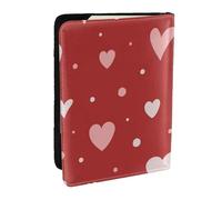 Wykjtwo Patrón de corazón de San Valentín, Funda para Pasaporte Cartera de Viaje de Cuero PU Funda para Pasaporte Fundas para Pasaporte 6,5 Pulgadas