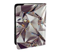Wykjtwo Patrón de Cristal de Diamante Abstracto con Purpurina Impreso, Funda para Pasaporte Cartera de Viaje de Cuero PU Funda para Pasaporte Fundas para Pasaporte 6,5 Pulgadas