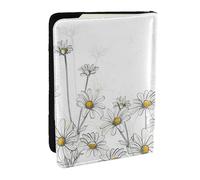 Wykjtwo Patrón de diseño de Margaritas, Funda para Pasaporte Cartera de Viaje de Cuero PU Funda para Pasaporte Fundas para Pasaporte 6,5 Pulgadas