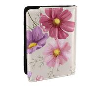 Wykjtwo Patrón De Flor De Cosmos Dibujado A Mano, Funda para Pasaporte Cartera de Viaje de Cuero PU Funda para Pasaporte Fundas para Pasaporte 6,5 Pulgadas