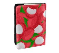 Wykjtwo Patrón de Fruta de lichi, Funda para Pasaporte Cartera de Viaje de Cuero PU Funda para Pasaporte Fundas para Pasaporte 6,5 Pulgadas