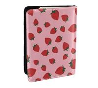 Wykjtwo Patrón de Frutas de Fresa, Funda para Pasaporte Cartera de Viaje de Cuero PU Funda para Pasaporte Fundas para Pasaporte 6,5 Pulgadas
