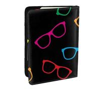 Wykjtwo Patrón de Gafas de Colores, Funda para Pasaporte Cartera de Viaje de Cuero PU Funda para Pasaporte Fundas para Pasaporte 6,5 Pulgadas