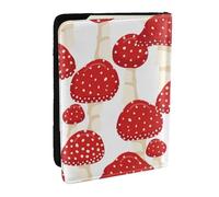 Wykjtwo Patrón de Hongos Rojos agárico de Mosca, Funda para Pasaporte Cartera de Viaje de Cuero PU Funda para Pasaporte Fundas para Pasaporte 6,5 Pulgadas