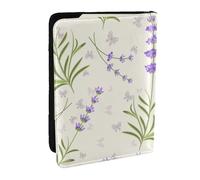 Wykjtwo Patrón de Lavanda, Funda para Pasaporte Cartera de Viaje de Cuero PU Funda para Pasaporte Fundas para Pasaporte 6,5 Pulgadas
