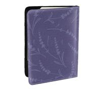 Wykjtwo Patrón de Lavanda, Funda para Pasaporte Cartera de Viaje de Cuero PU Funda para Pasaporte Fundas para Pasaporte 6,5 Pulgadas