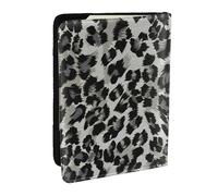 Wykjtwo Patrón de Leopardo Gris y Negro, Funda para Pasaporte Cartera de Viaje de Cuero PU Funda para Pasaporte Fundas para Pasaporte 6,5 Pulgadas