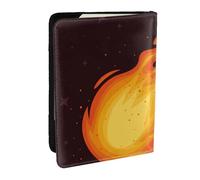 Wykjtwo Patrón de Llama de Bola de Fuego roja Que Cae, Funda para Pasaporte Cartera de Viaje de Cuero PU Funda para Pasaporte Fundas para Pasaporte 6,5 Pulgadas