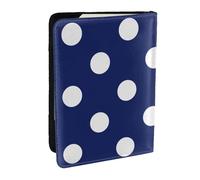 Wykjtwo Patrón de Lunares Azul Marino, Funda para Pasaporte Cartera de Viaje de Cuero PU Funda para Pasaporte Fundas para Pasaporte 6,5 Pulgadas