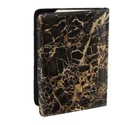 Wykjtwo Patrón de mármol Dorado, Funda para Pasaporte Cartera de Viaje de Cuero PU Funda para Pasaporte Fundas para Pasaporte 6,5 Pulgadas