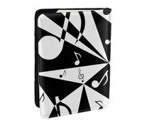Wykjtwo Patrón de Notas Musicales con Estilo, Funda para Pasaporte Cartera de Viaje de Cuero PU Funda para Pasaporte Fundas para Pasaporte 6,5 Pulgadas