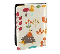 Wykjtwo Patrón De Otoño con Búho Zorro Ardilla Aves Animal Print, Funda para Pasaporte Cartera de Viaje de Cuero PU Funda para Pasaporte Fundas para Pasaporte 6,5 Pulgadas