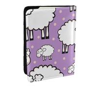 Wykjtwo Patrón de ovejas de Dibujos Animados Lindo, Funda para Pasaporte Cartera de Viaje de Cuero PU Funda para Pasaporte Fundas para Pasaporte 6,5 Pulgadas
