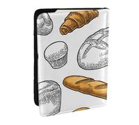 Wykjtwo Patrón De Pan En Blanco, Funda para Pasaporte Cartera de Viaje de Cuero PU Funda para Pasaporte Fundas para Pasaporte 6,5 Pulgadas