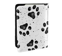 Wykjtwo Patrón de Pata de Perro, Funda para Pasaporte Cartera de Viaje de Cuero PU Funda para Pasaporte Fundas para Pasaporte 6,5 Pulgadas