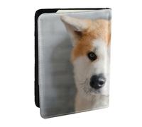 Wykjtwo Patrón de Perro Akita japonés, Funda para Pasaporte Cartera de Viaje de Cuero PU Funda para Pasaporte Fundas para Pasaporte 6,5 Pulgadas