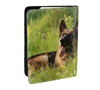 Wykjtwo Patrón de Perro Pastor alemán, Funda para Pasaporte Cartera de Viaje de Cuero PU Funda para Pasaporte Fundas para Pasaporte 6,5 Pulgadas
