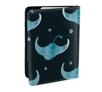 Wykjtwo Patrón de pez mantarraya, Funda para Pasaporte Cartera de Viaje de Cuero PU Funda para Pasaporte Fundas para Pasaporte 6,5 Pulgadas