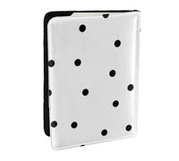 Wykjtwo Patrón De Puntos Estampado En Blanco Y Negro, Funda para Pasaporte Cartera de Viaje de Cuero PU Funda para Pasaporte Fundas para Pasaporte 6,5 Pulgadas