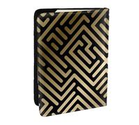 Wykjtwo Patrón de Rayas geométricas sin Costuras, Funda para Pasaporte Cartera de Viaje de Cuero PU Funda para Pasaporte Fundas para Pasaporte 6,5 Pulgadas