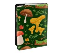 Wykjtwo Patrón de Setas, Funda para Pasaporte Cartera de Viaje de Cuero PU Funda para Pasaporte Fundas para Pasaporte 6,5 Pulgadas