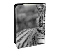 Wykjtwo Patrón de Tigre Blanco, Funda para Pasaporte Cartera de Viaje de Cuero PU Funda para Pasaporte Fundas para Pasaporte 6,5 Pulgadas