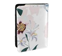 Wykjtwo Patrón Floral Flores De Peonía Rosa, Funda para Pasaporte Cartera de Viaje de Cuero PU Funda para Pasaporte Fundas para Pasaporte 6,5 Pulgadas