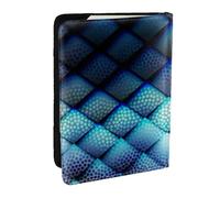 Wykjtwo Patrón geométrico Azul Marino, Funda para Pasaporte Cartera de Viaje de Cuero PU Funda para Pasaporte Fundas para Pasaporte 6,5 Pulgadas