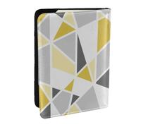 Wykjtwo Patrón Geométrico En Amarillo Y Gris, Funda para Pasaporte Cartera de Viaje de Cuero PU Funda para Pasaporte Fundas para Pasaporte 6,5 Pulgadas