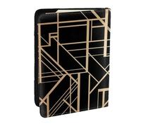Wykjtwo Patrón geométrico Estilo Art Deco de Dos Lados, Funda para Pasaporte Cartera de Viaje de Cuero PU Funda para Pasaporte Fundas para Pasaporte 6,5 Pulgadas