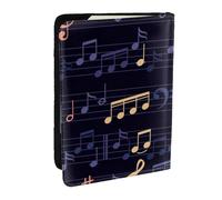 Wykjtwo Patrón sin Costuras de música, Funda para Pasaporte Cartera de Viaje de Cuero PU Funda para Pasaporte Fundas para Pasaporte 6,5 Pulgadas