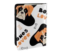 Wykjtwo Patrón Sin Costuras Vector con Boxer, Funda para Pasaporte Cartera de Viaje de Cuero PU Funda para Pasaporte Fundas para Pasaporte 6,5 Pulgadas